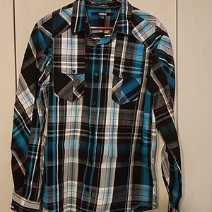Carbon long sleeve button up shirt